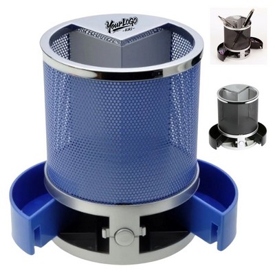 Stainless Steel Desk Stationery with Digital Clock