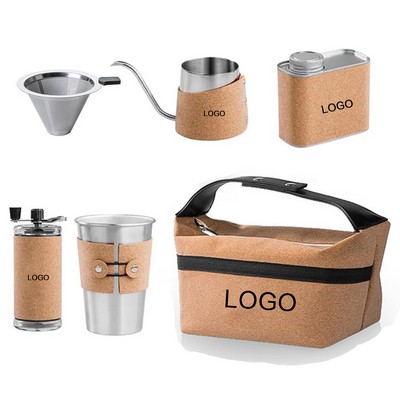 Portable Stainless Steel Coffee Kits with Manual Coffee Grinder
