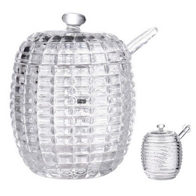 8oz Clear Glass Honey Jar w/ Dipper Stick