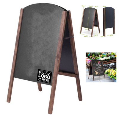 Double-Sided Wooden A-Frame Chalkboard Sign