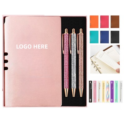 Elegant A6 Leather Journal Set with Gift Box and Pen