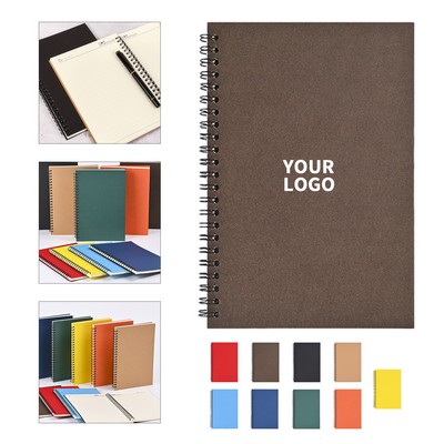 Spiral Bound A5 Notebook With Kraft Paper Cover