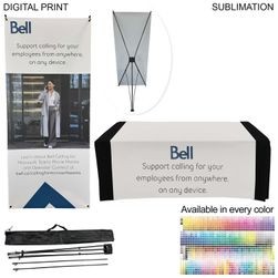 Tradeshow Package, Tripod Banner with Graphics DP787 + Sublimated Tablerunner SU622, Easy to setup