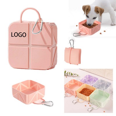 Portable Folding Pet Square Bowl