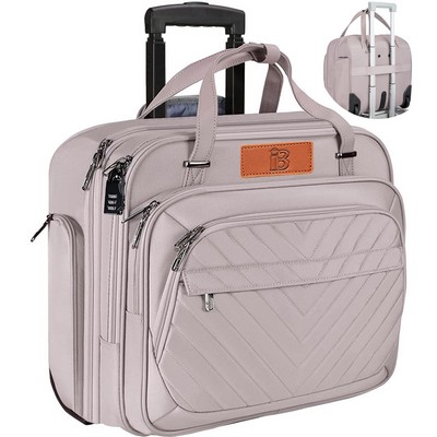 30L Oxford Rolling Laptop Briefcase w/ Wheels