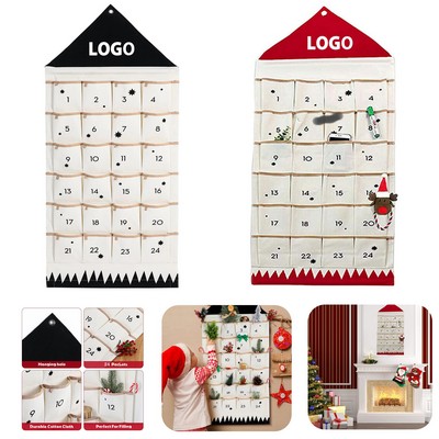 Christmas Advent Calendar with Pocket Wall-Mounted Bag