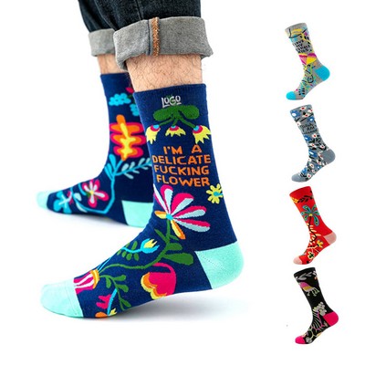Long Tube Casual Abstract Letter Floral Socks