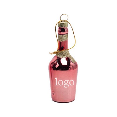 Wine Bottle Glass Ornament