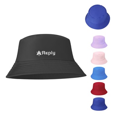 Unisex Cotton Wide Brim Sun Bucket Hat W/ Adjustable Strap