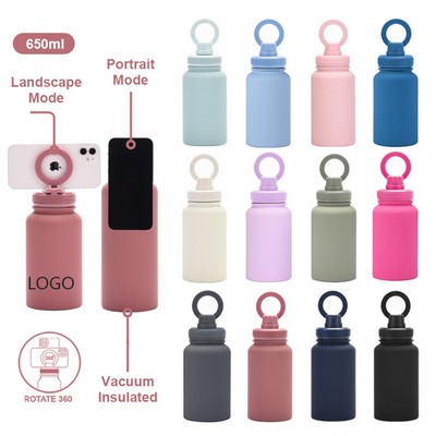 22OZ Mobile Phone Magnetic Bracket Stainless Steel Water Bottle
