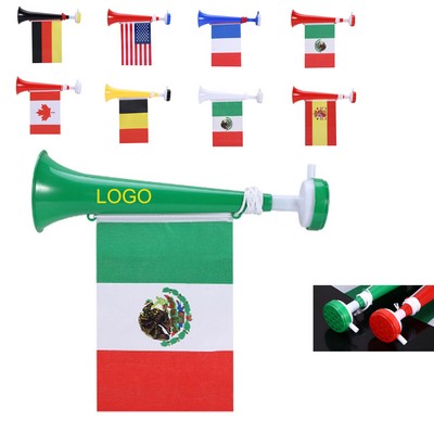 Plastic Cheer Horn with Detachable Flag for Team Cheering