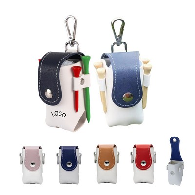 Portable Leather Golf Ball Pouch Waist Bag