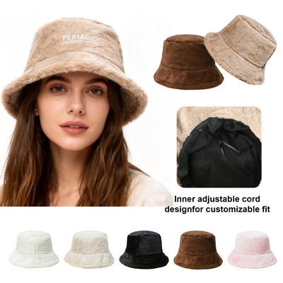 Winter Faux Fluffy Warm Bucket Hat