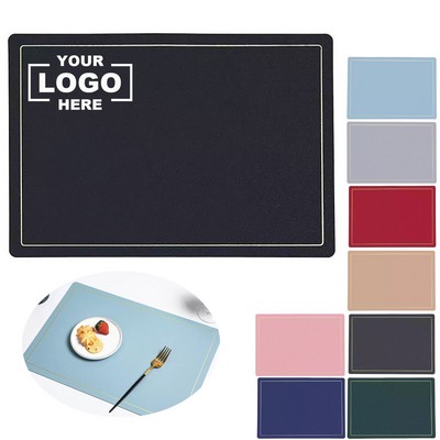 Leather Placemats with Gold Trim