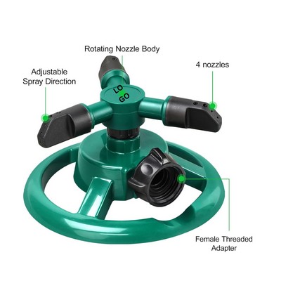 360 Degree Adjustable ABS Plastic Rotating Lawn Sprinkler