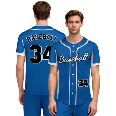 Full Button Athletic Baseball Jersey (Full Color)