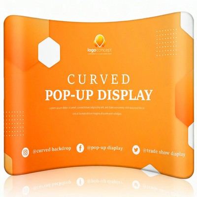 Curved Pop-Up Fabric Trade Show Display (3 Size Options)