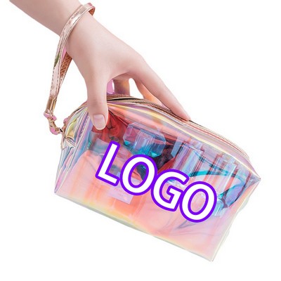 Laser TPU Clear Zippered Makeup Bags
