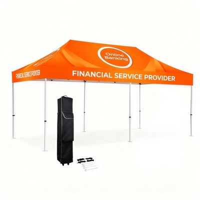 10'×20' Hex Aluminum Pop-Up Tent Kit – Full-Bleed Sublimation