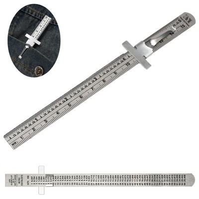 Stainless Steel Pocket Rulers with Detachable Clips