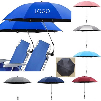 Detachable 48" Clamp On Camping Chair Umbrella W/ Upf 50 Sun Shade