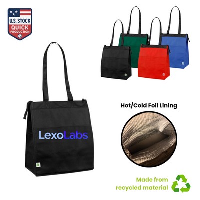 DailyMate Insulated Large Cooler Tote With Front Pocket & Foil Lining - Recycled Material