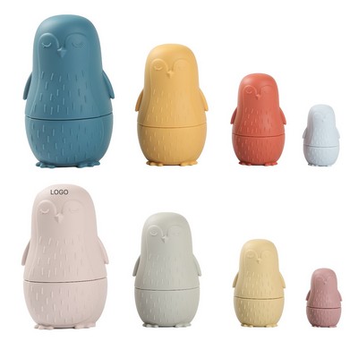 Penguin Silicone Nesting Dolls Montessori Early Learning Sensory Toy