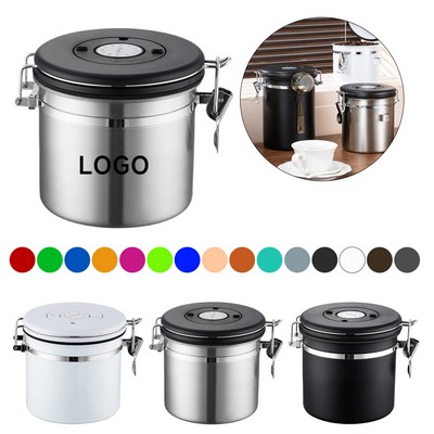 35oz Stainless steel coffee can with spoon