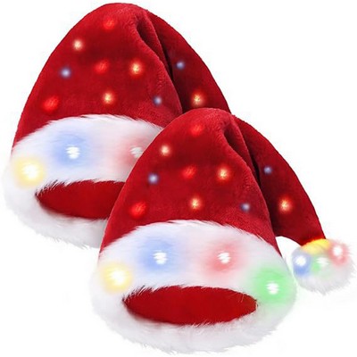Jolly Santa Cap with Multicolor LED Lights for All Ages