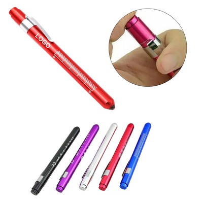 Aluminum Alloy LED Medical Pen Light With Pupil Gauge