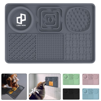 Silicone Slow Feeder Lick Mat W/ Suction For Small Dog Cat