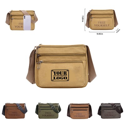 Men Vintage Crossbody Canvas