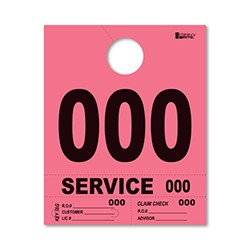 000-999 Heavy Brite™ Pink Service Dispatch Number Tag