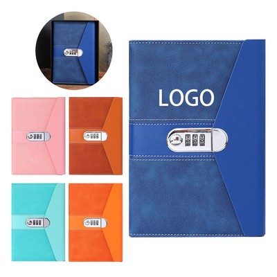 Leather Password Locking Notebook