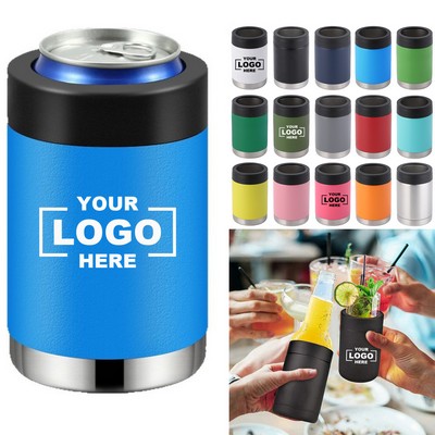 12oz Reusable Beverage Stainless Steel Vacuum Insulated Can Cooler & Cup