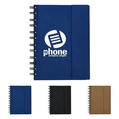 Spiral Notebook With Sticky Notes And Flags