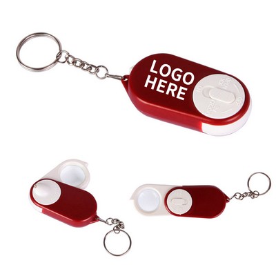 Rotatable LED Magnifier Keychain