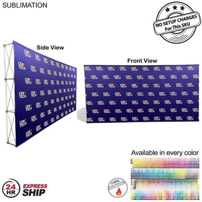 24Hr Express Ship - 15' Straight Wall Full Height Tension Fabric Pop-up Display Kit