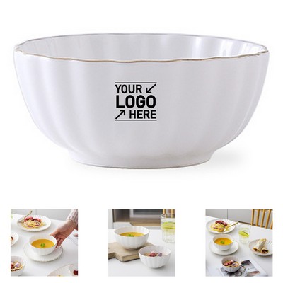 5.5" Gold Rim Porcelain Bowl