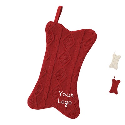 Christmas Knitted Stocking Bone Shape