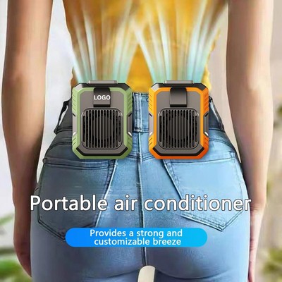 4000mAh Industrial Wearable Waist Fan with Belt Clip & Light