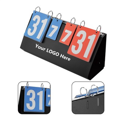 Portable Tabletop Scoreboard With Flip Cards