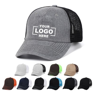 Cotton Polyester Blend Breathable Mesh Baseball Cap