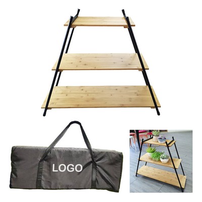 Outdoor Bamboo and Iron Shelf