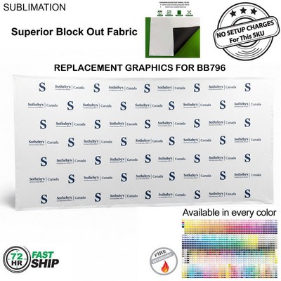 72Hr Fast Ship - Replacement Graphics for 15' Straight Wall with Velcro on the back