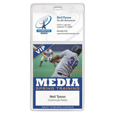Vertical 2-Pocket Event-Size Clear Vinyl Badge Holders