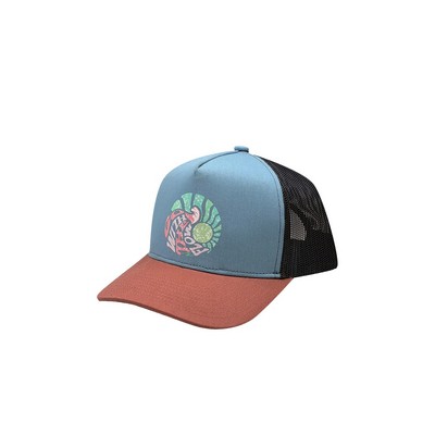 Heya Custom Made 5-Panel High Crown Mesh Back Trucker Hat with Contrast Visor