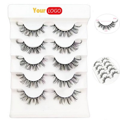 5-Pair Clear Band False Eyelashes for Daily Wear