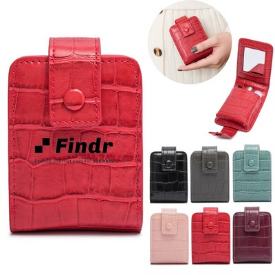 PU Leather Lipstick Case with Mirror