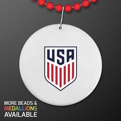 World Cup Medallion on Red Value Beads (NON-Light Up) - PRINTED